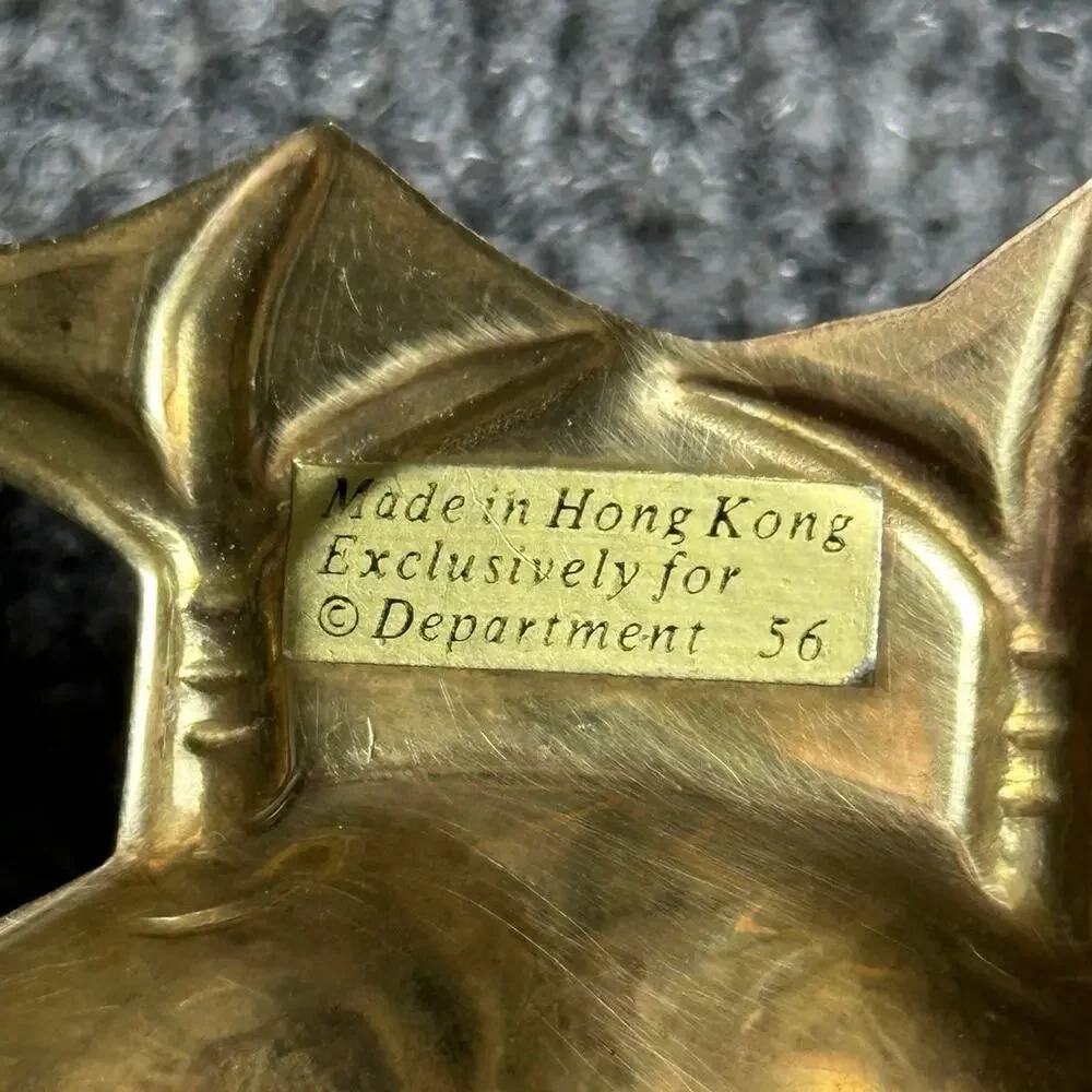 Vintage Dept 56 brass gold goose Christmas ornament made in Hong Kong 5”